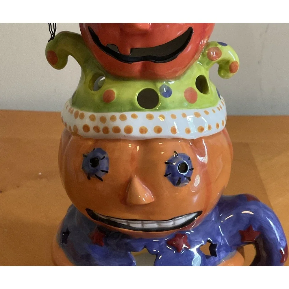 3 Stacked Pumpkins Tea‎ Light Candle Holder, Ceramic Unbranded